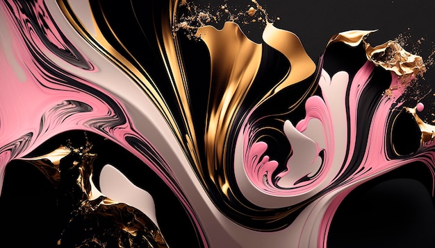 Black Pink and Gold Luxury Background generative ai