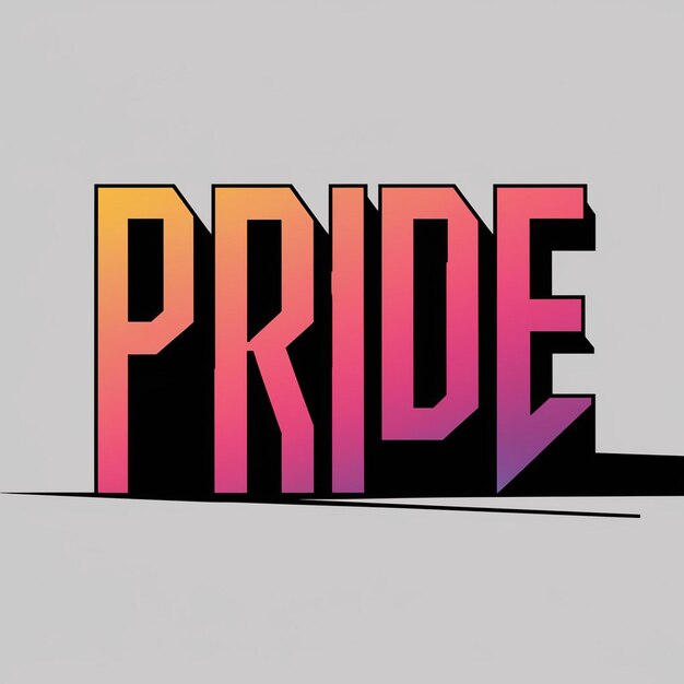 a black and pink image of the word pride