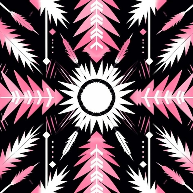 a black and pink pattern with arrows and arrows generative ai