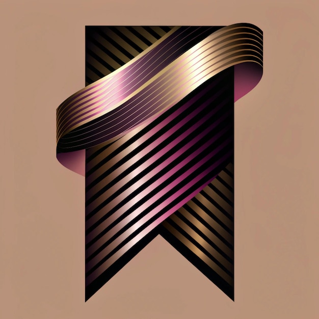 Photo a black and pink ribbon with a z on it