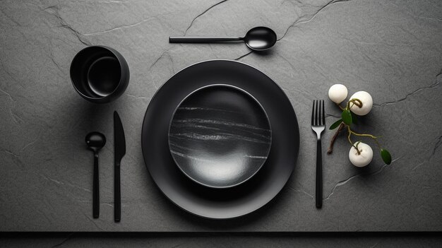 black placemat