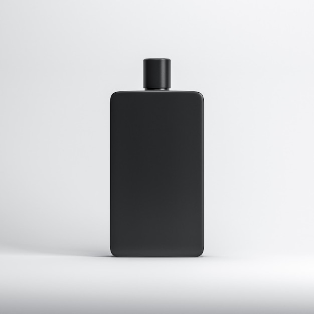 Black Plastic or glass Bottle Mockup isolated on white background, 3d rendering