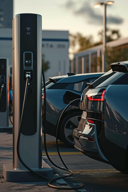 a black plug that is plugged into an electric car