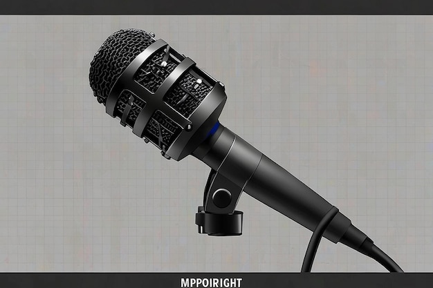 Photo black podcast microphone isolated on transparent background