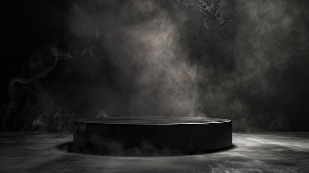 Black Podium With Smoke