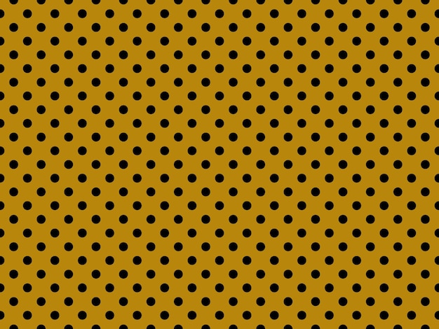 Black polka dots over dark goldenrod background