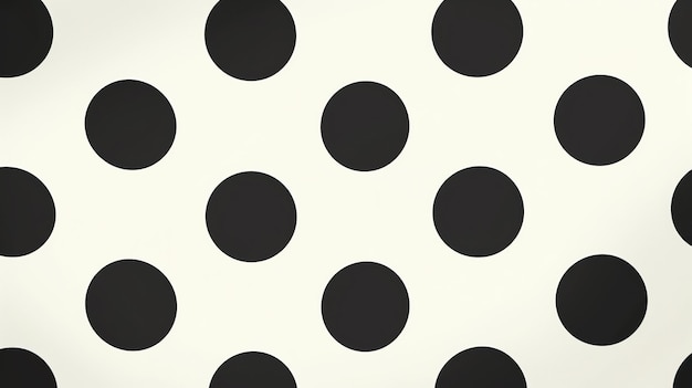 Black polka dots on a white background The polka dots are different sizes