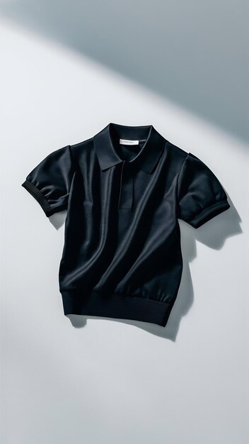 A black polo shirt isolated on a white background