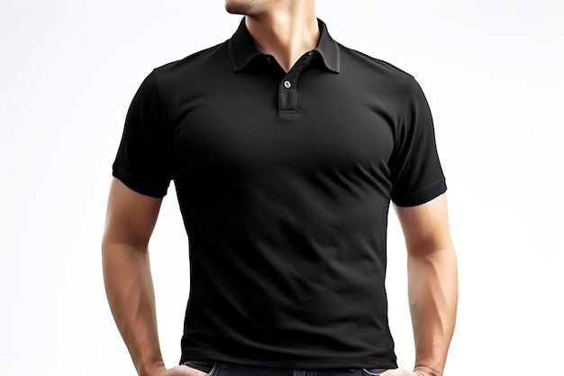 black polo shirt mens casual business mockup