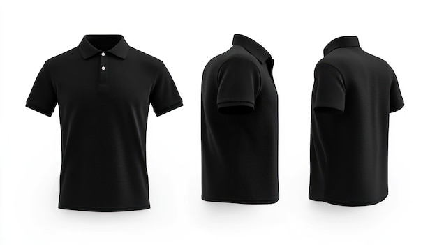 Black Polo Shirt Mockup with Front Side and Back Views