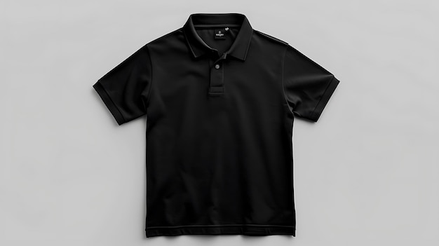 a black polo shirt with a black collar and a black collar