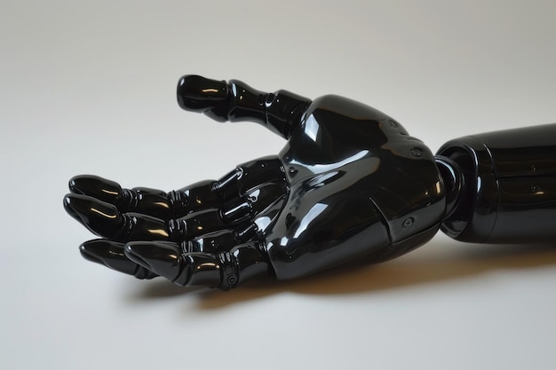 Black porcelain robot hand Generate AI