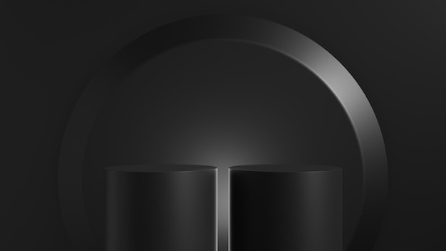 Black product podium display background