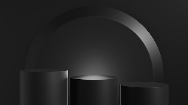 Black product podium display background