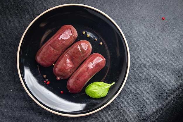 black pudding fresh sausage bloody meat meal food on the table copy space food