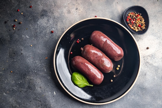 black pudding sausage bloody meat meal food snack on the table copy space food background