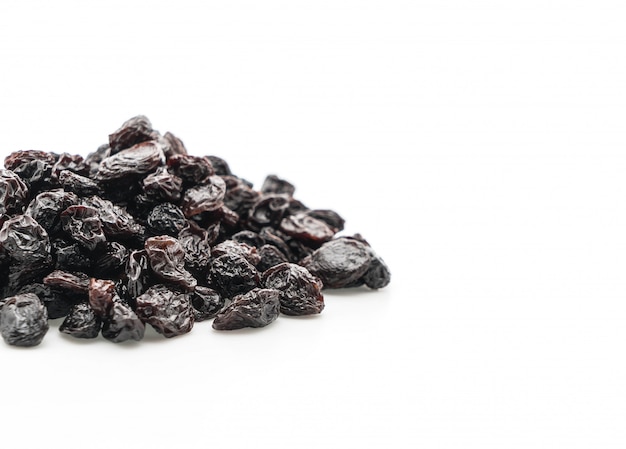 black raisins on white