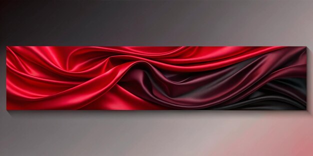 Photo black red abstract background for design silk satin dark red fabric curtain drapery color gradient christmas new year valentine banner wide long panoramic template