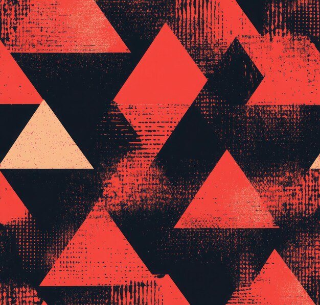 Photo a black and red background with geometric shapes and triangles