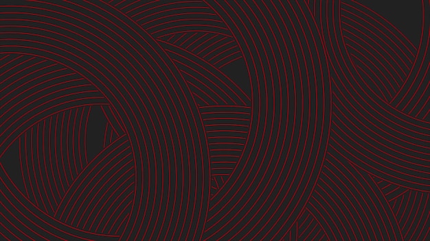 Black and red circular lines abstract tech minimal design