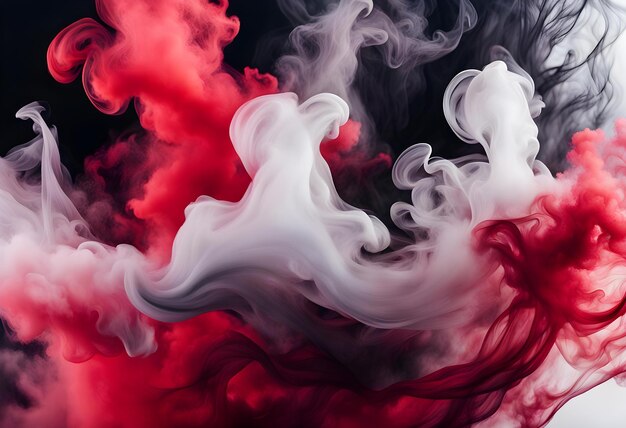 Black and red ink background colorful fog abstract