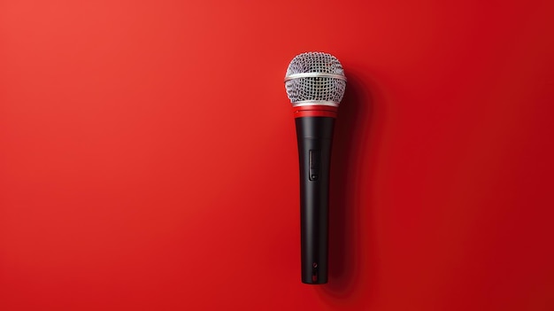 a black and red microphone