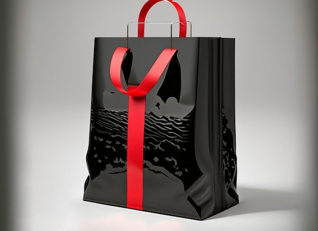 black and red present and shopping bag red