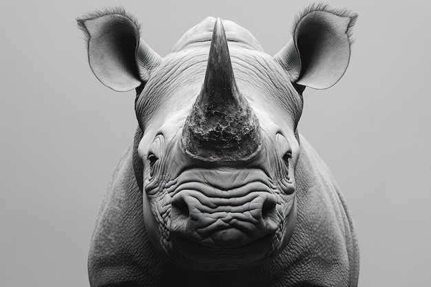 Photo black rhinoceros portrait