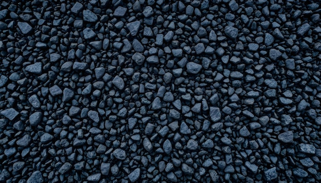 Photo black road stones gravel texture dark background of crushed granite gravel small rocks