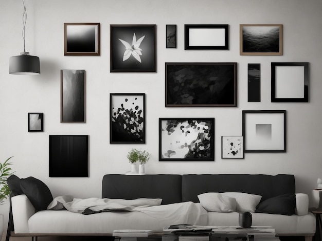 black room wall art frame mockups