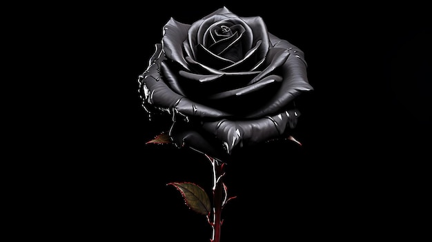 Black rose isolated on black background black color rose flower