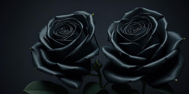 A black rose with a white rose on it