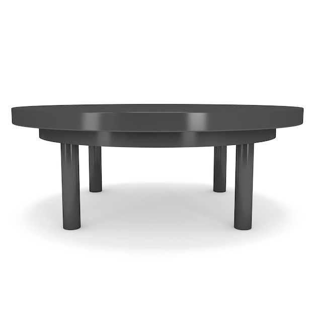 Black Round Table 3D