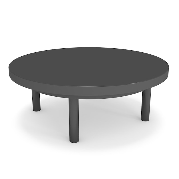 Black Round Table 3D