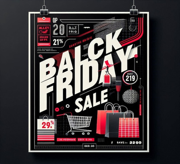 Photo a black sale banner for black friday