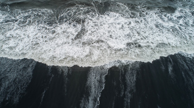 The black sand beach in Iceland.