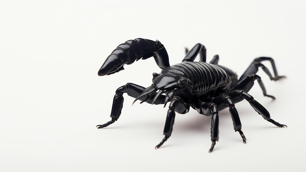 Black scorpion on white background High resolution