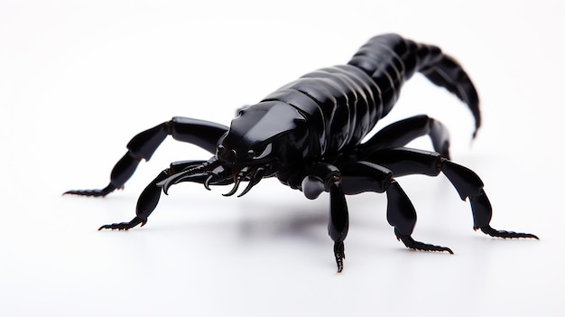 Black scorpion on white background High resolution