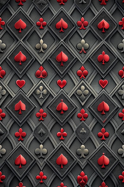 Photo black seamless pattern fabric poker table