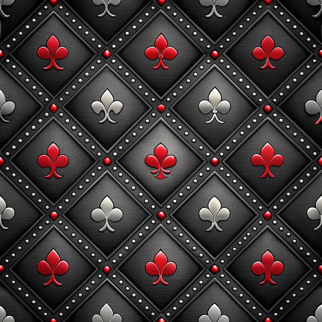 Photo black seamless pattern fabric poker table