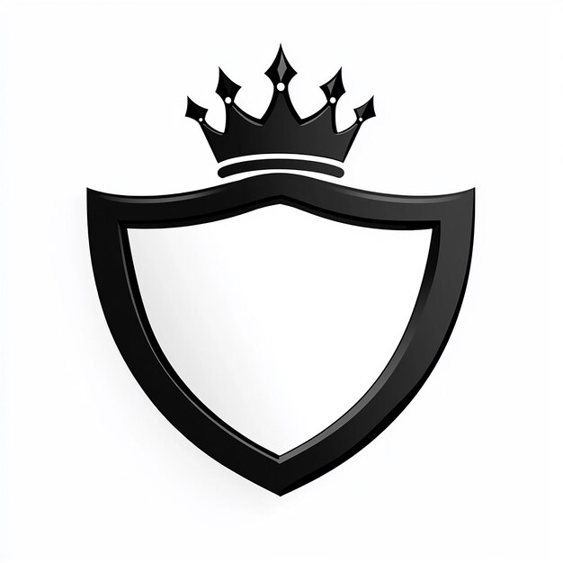 Photo a black shield with a crown on it