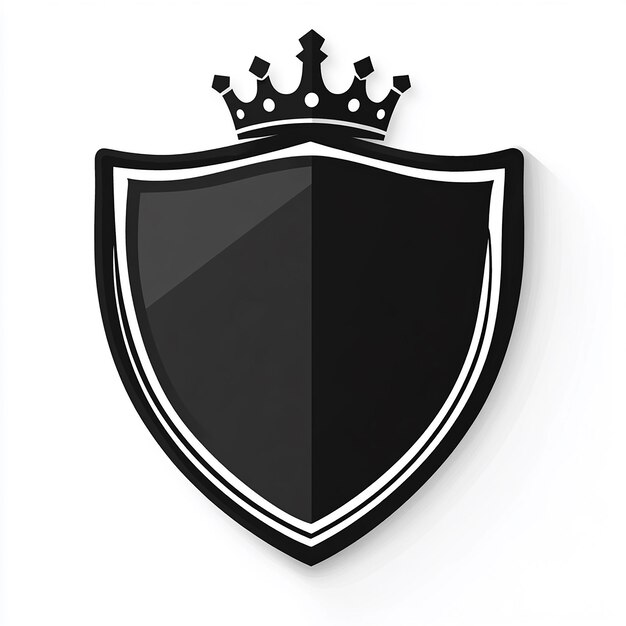 Photo a black shield with a crown on it