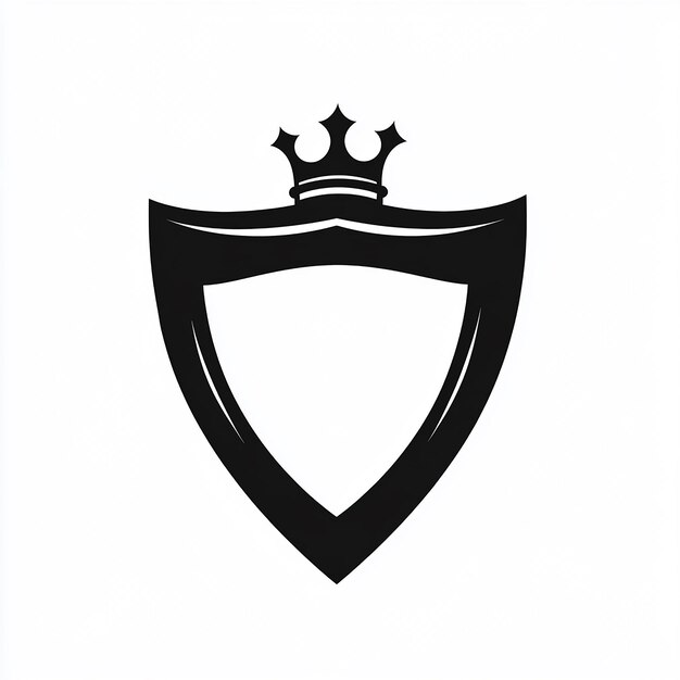 Photo a black shield with a crown on it