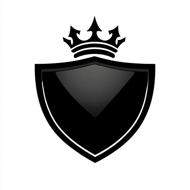 Photo a black shield with a crown on it