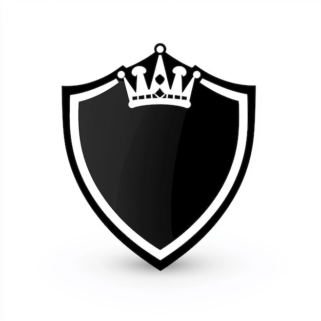 Photo a black shield with a crown on it