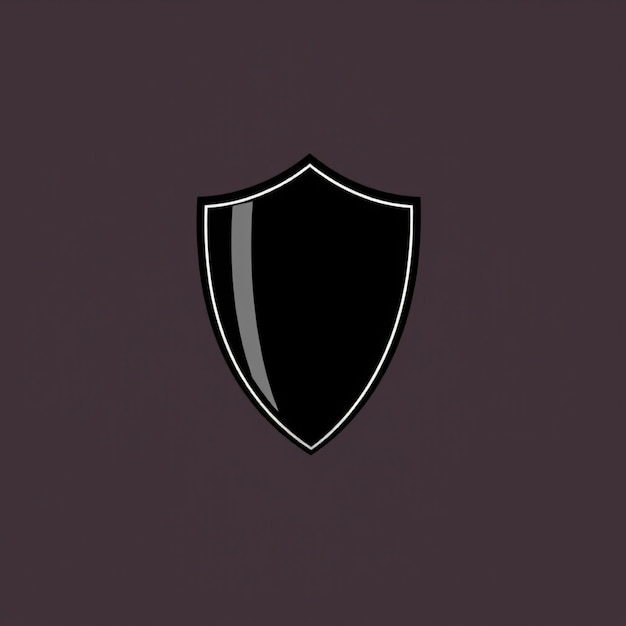 a black shield with a white border and a black background