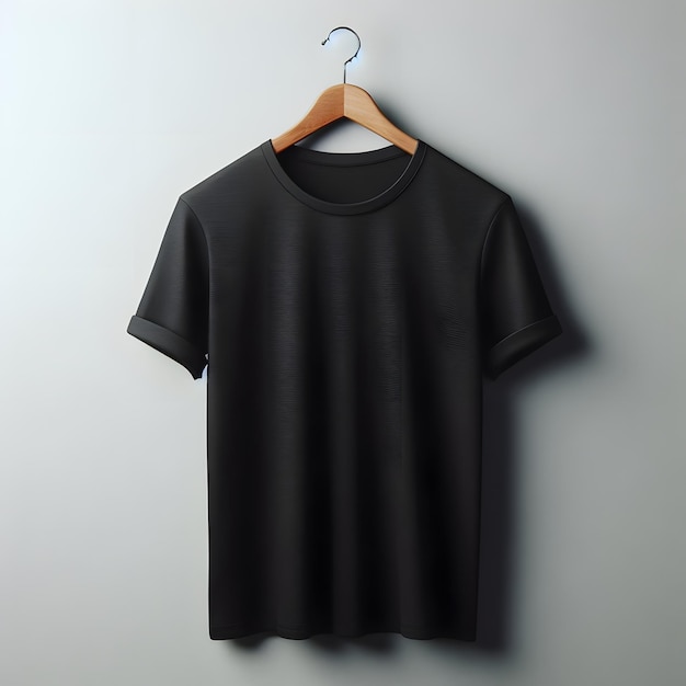 a black shirt hanging mockup