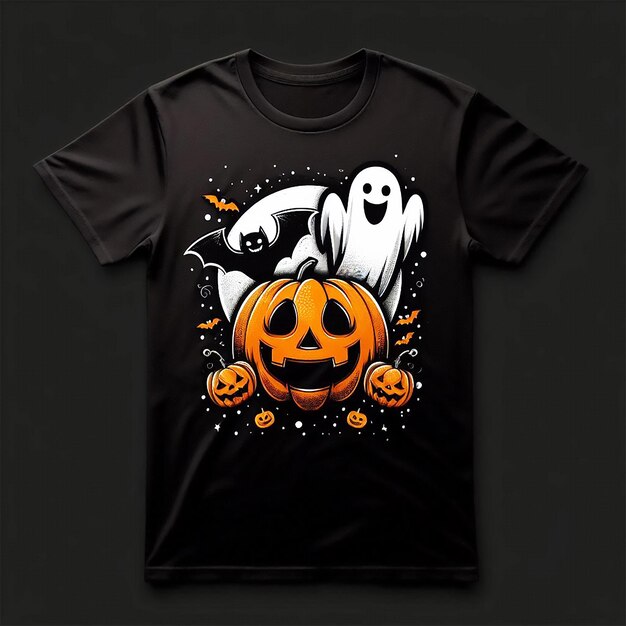 a black shirt with halloween characters on it