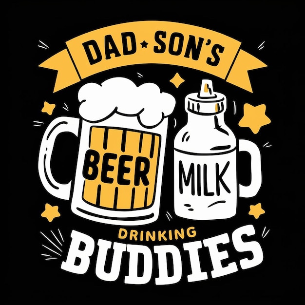 Photo a black shirt with a picture of a fathers beer