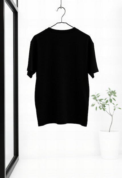 Photo a black shirt with a plant on the front